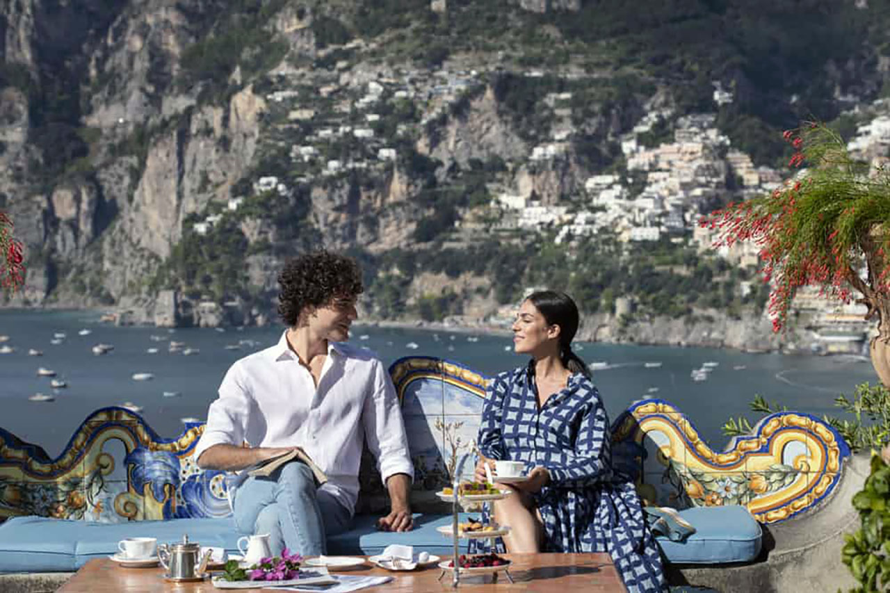 Hotel Il San Pietro di Positano in Costa d'Amalfi. Terrazza con vista